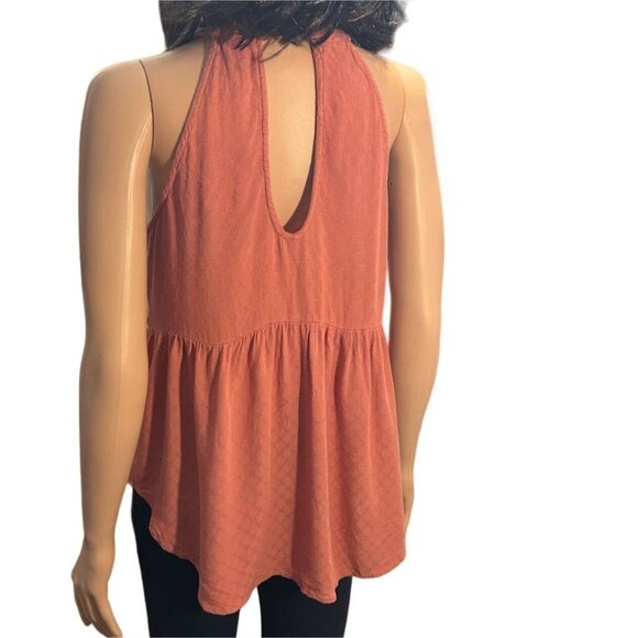(6 for $25)Eyeshadow Boho Sleeveless Halter Peplum Babydoll Top size small - Picture 6 of 8